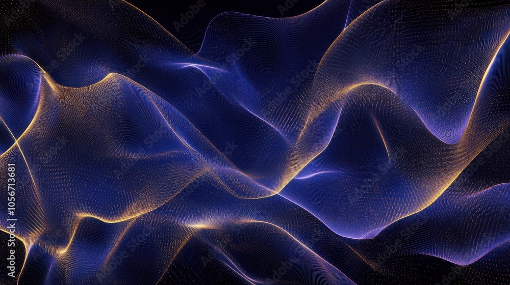 Obraz premium Elegant Dark Blue and Gold Line Design