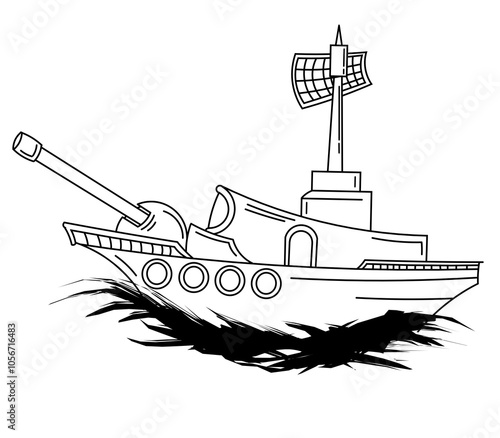 silhouette of a boat