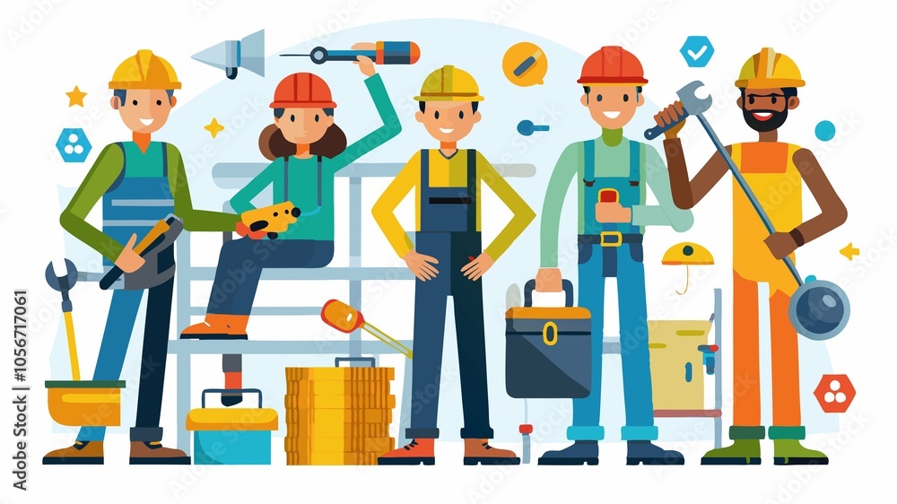 Fototapeta premium They use various tools and equipment to perform their tasks, including power tools, hand tools, and machinery.