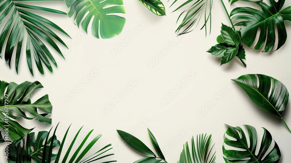 Fototapeta premium Plant decoration in a layout perfect for poster placement