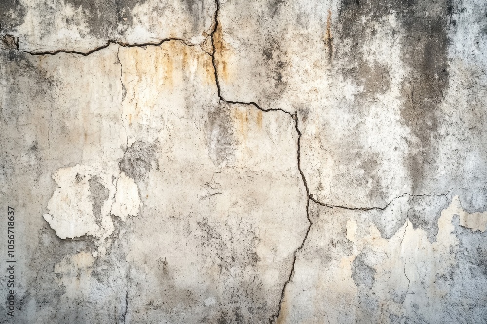 Fototapeta premium Weathered concrete facade concept with polished finish. Decorative architectural style highlighting faint timeworn imperfections. A creative exploration of soft aged rock