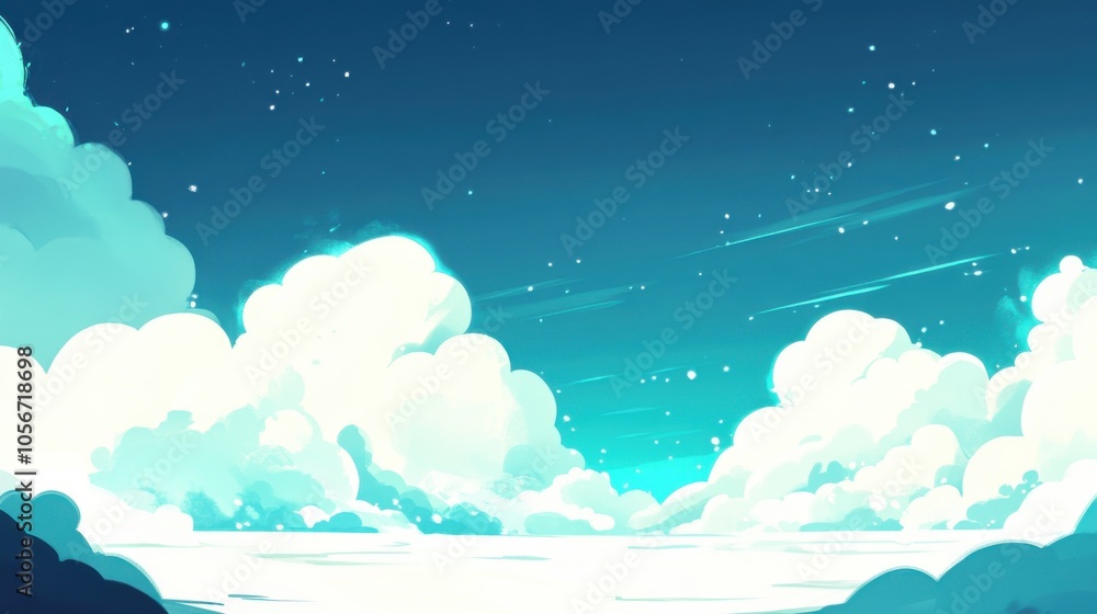 Minimalistic White Clouds in Bright Blue Sky Minimalistic White Clouds in Bright Blue Sky