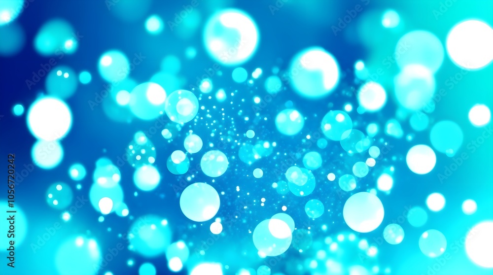 Blue Blurred Background with Floating Bokeh Circles Blue Blurred Background with Floating Bokeh Circles