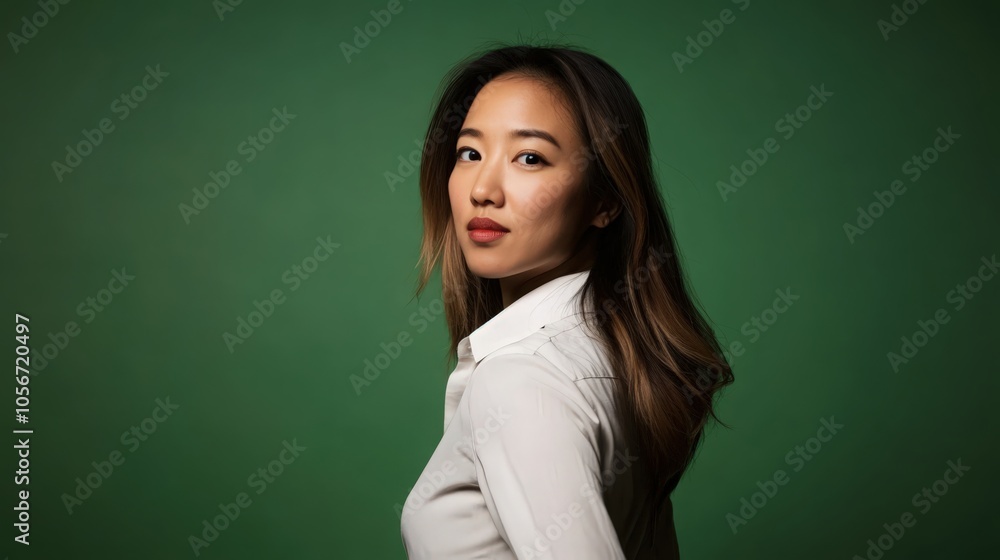 Mature happy beautiful Asian businesswoman smiling against green background
Mature happy beautiful Asian businesswoman smiling against green background