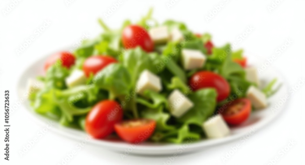 A vibrant salad with mixed greens, cherry tomatoes A vibrant salad with mixed greens, cherry tomatoes