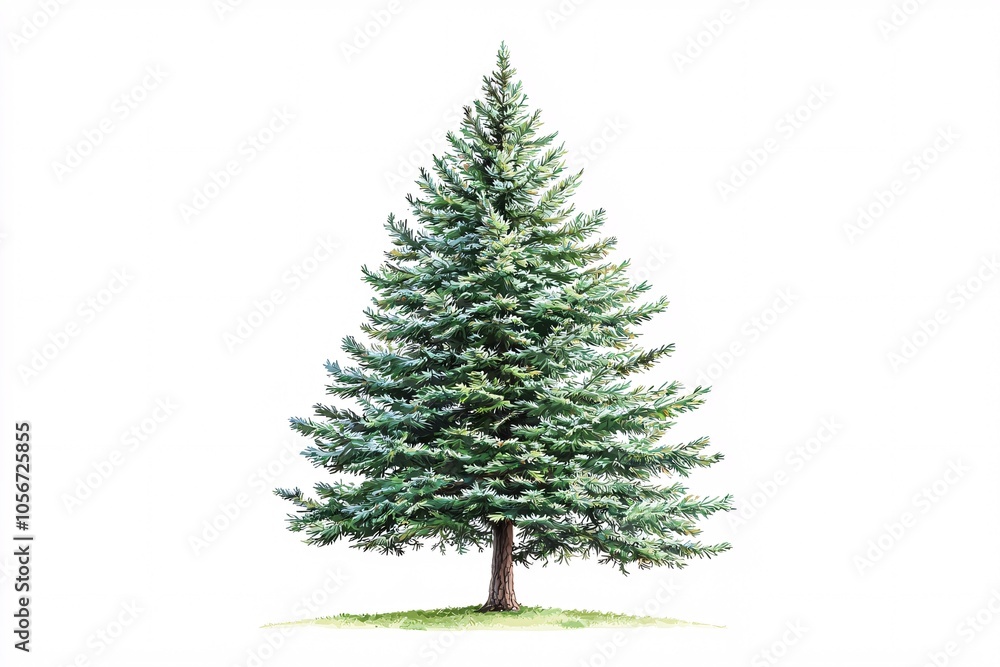 A front-facing illustration of a pine tree on a white background, perfect for eco-friendly and nature-themed designs. A front-facing illustration of a pine tree on a white background, perfect for eco-friendly and nature-themed designs.