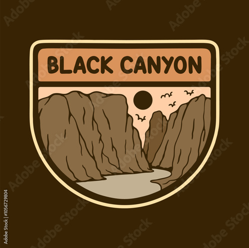 BLACK CANYON NATIONAL PARK BADGE LOGO DESIGN VECTOR ILLUSTRATION