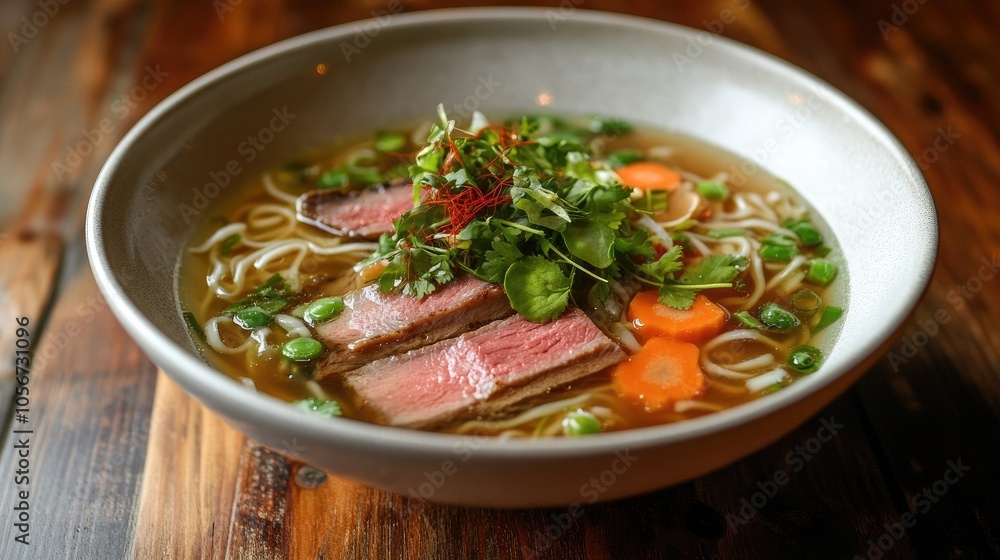 Delicious bowl of ramen with fresh ingredients Delicious bowl of ramen with fresh ingredients