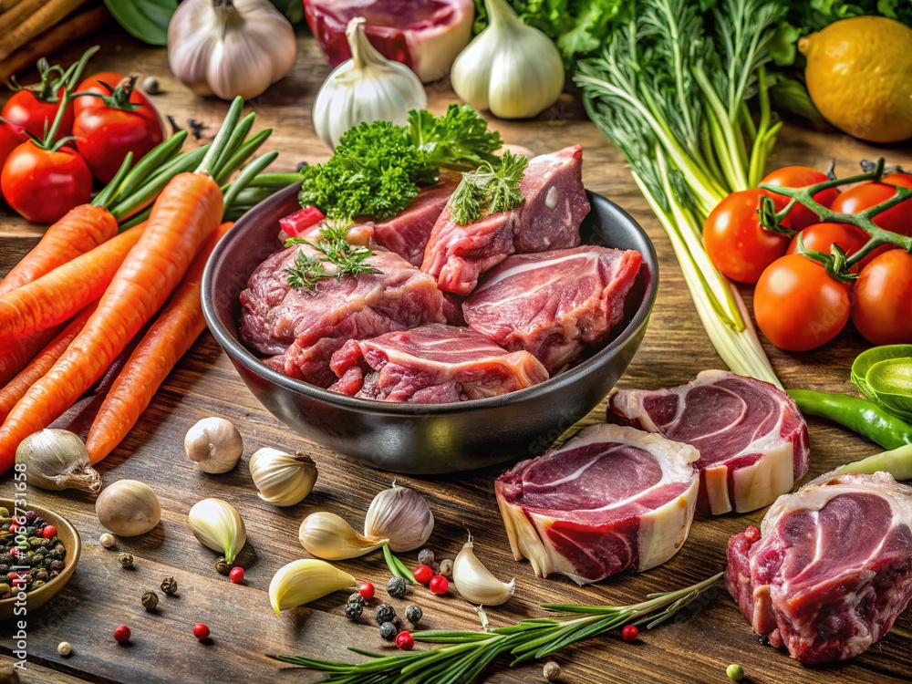 Lamb Soup Ingredients - Disturbing Panoramic Photo Lamb Soup Ingredients - Disturbing Panoramic Photo