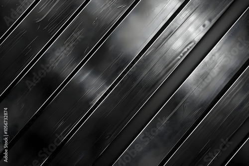 Abstract Black and White Diagonal Stripes Background