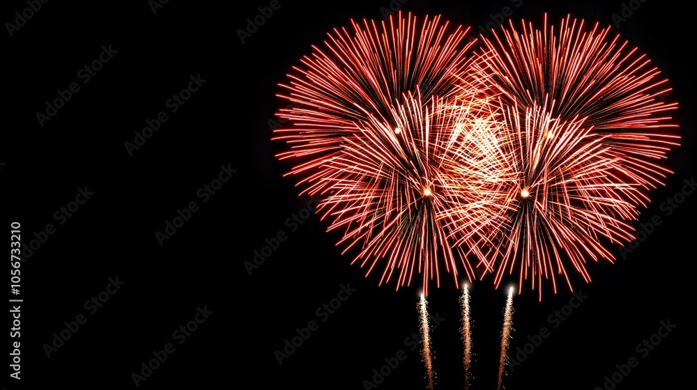 Vibrant Fireworks Illuminate the Night Sky, Adding Sparkle to Celebrations and Special Moments. Festival of Lights Concept Vibrant Fireworks Illuminate the Night Sky, Adding Sparkle to Celebrations and Special Moments. Festival of Lights Concept