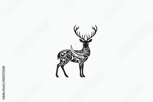 A Deer vector silhouette image made by adobe illustrator ..eps