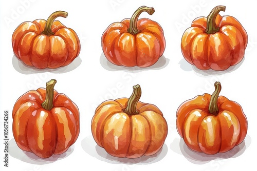 Vibrant Pumpkins Illustration