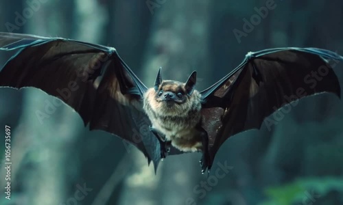 a bat flying through the night sky