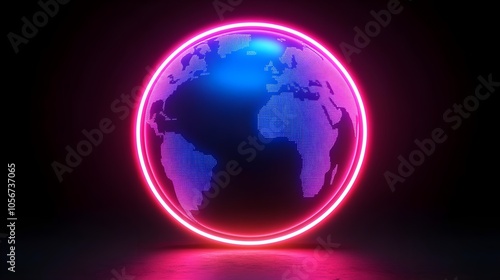 Neon Earth Globe