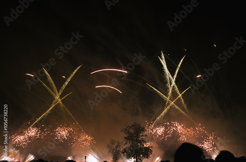 Spectacle d'un feu d'artifice. Emotion et vibration. photo