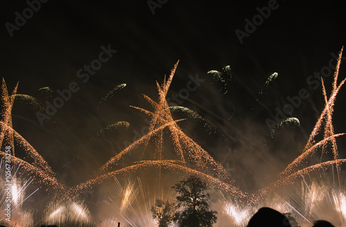 Spectacle d'un feu d'artifice. Emotion et vibration. photo