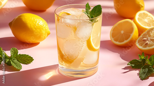 Refreshing Iced Tea with Lemon and Mint Garnish