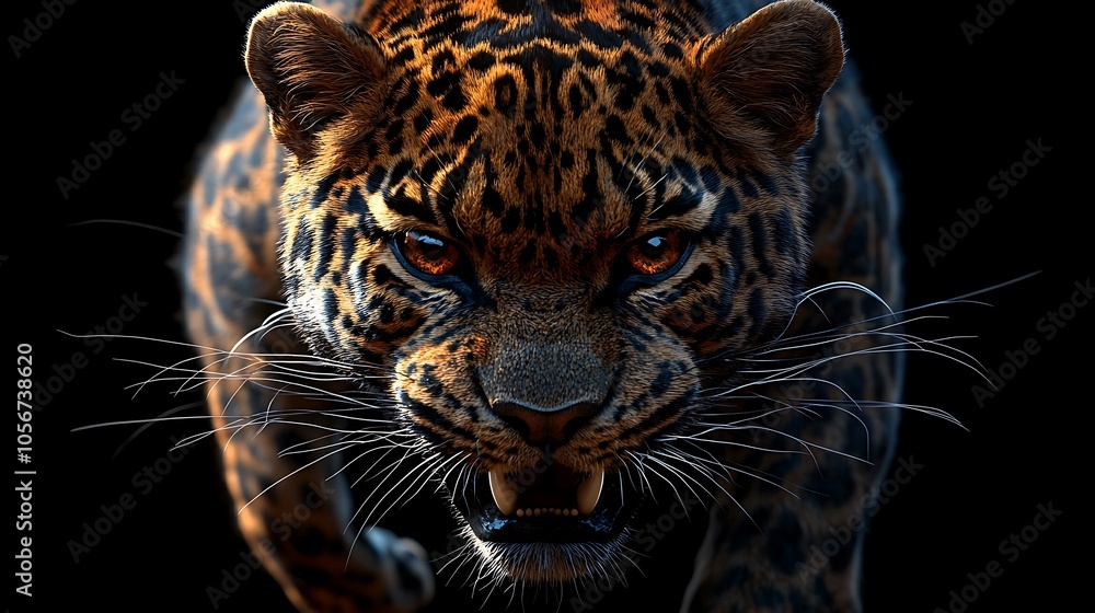 Wallpaper images of leopard's aggressive and intense gaze Wallpaper images of leopard's aggressive and intense gaze