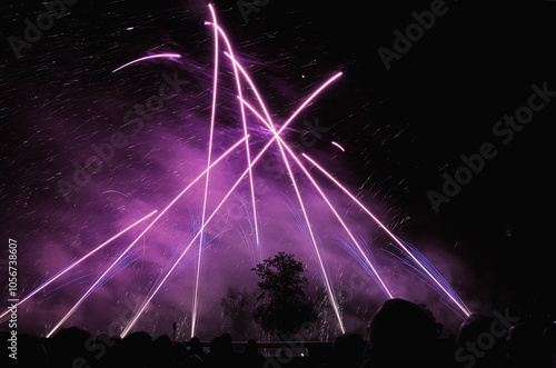 Spectacle d'un feu d'artifice. Emotion et vibration.