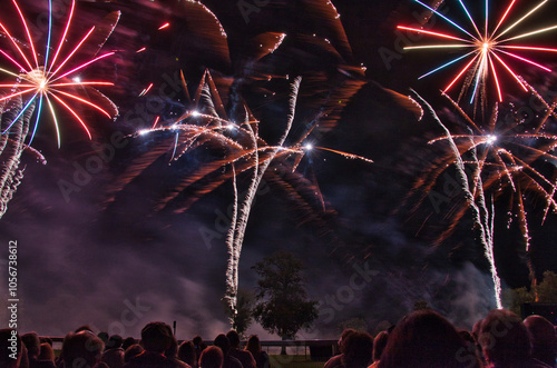 Spectacle d'un feu d'artifice. Emotion et vibration.