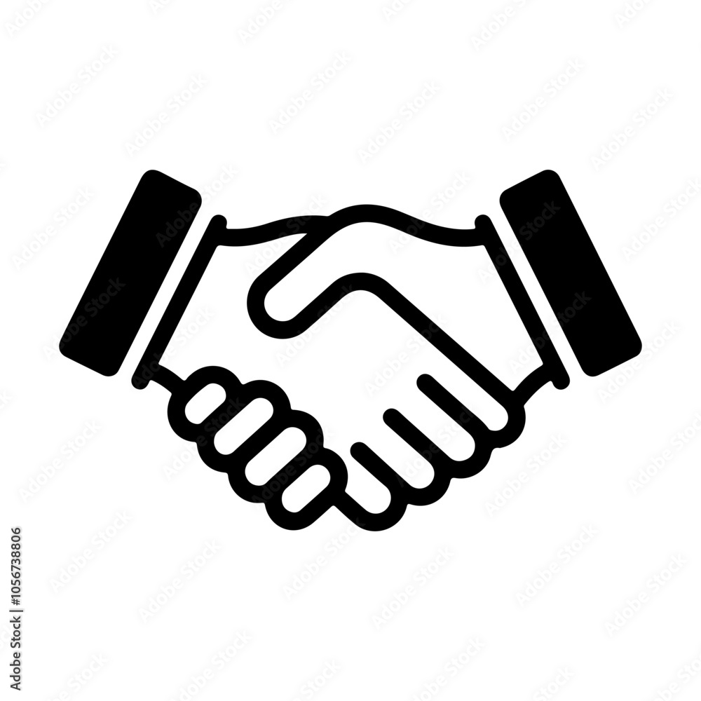 handshake icon vector art design on a white background handshake icon vector art design on a white background