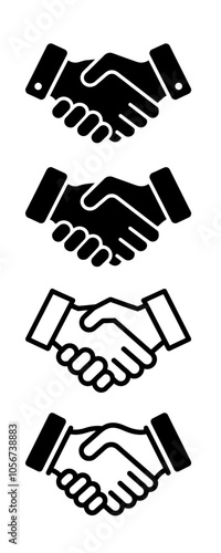 handshake icon vector art design set on a white background