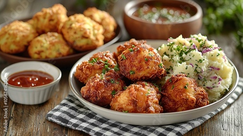 Southern fried chicken dinner