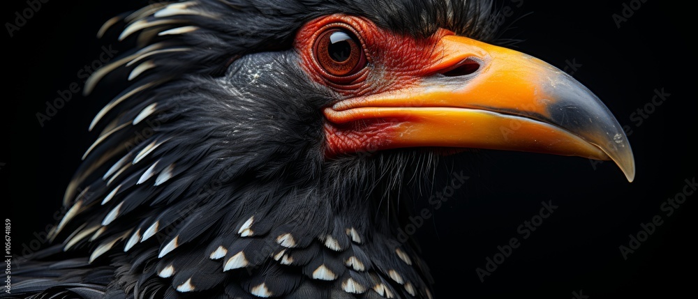 Vibrant Hornbill Bird Portrait in Realistic Style Vibrant Hornbill Bird Portrait in Realistic Style