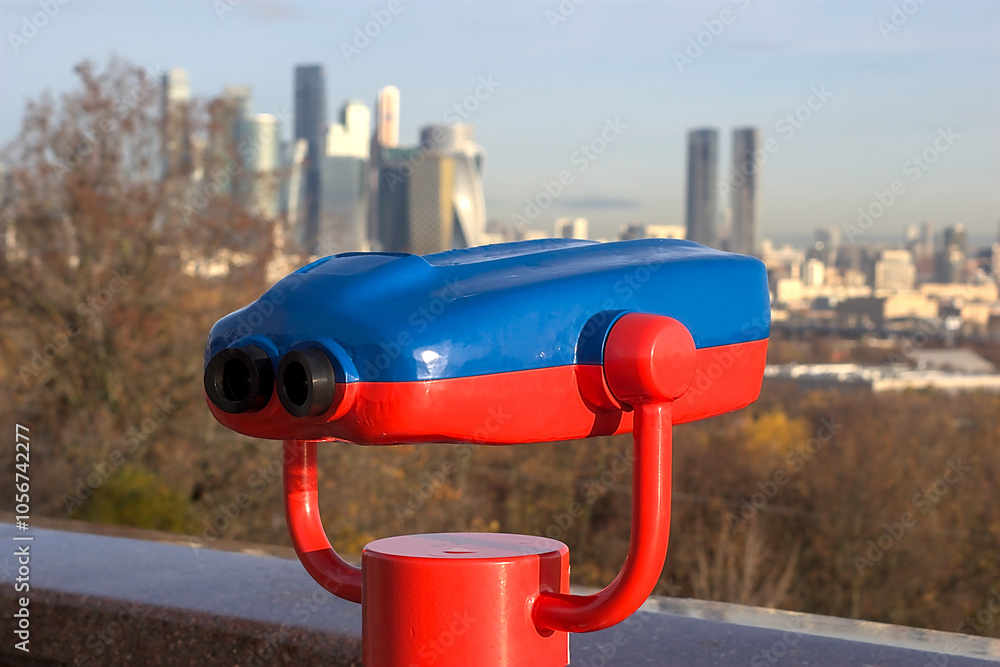 Binoculars for viewing the city panorama Binoculars for viewing the city panorama