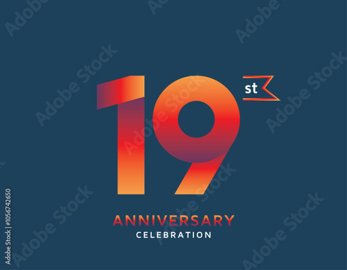19st anniversary colorful