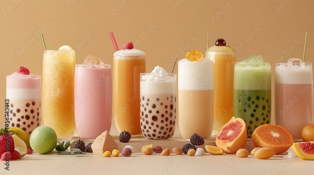 Colorful Variety of Refreshing Beverages Colorful Variety of Refreshing Beverages