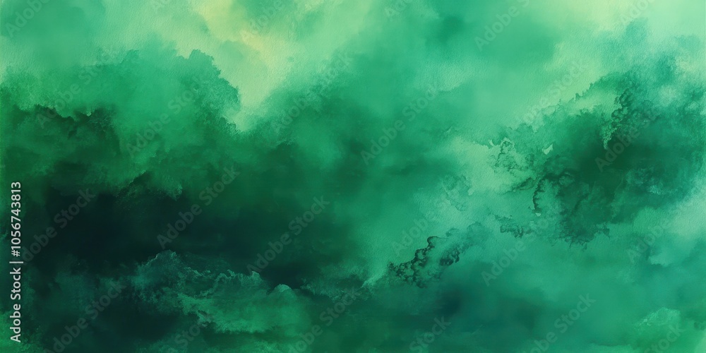 Obraz premium Abstract Emerald Green Watercolour Background