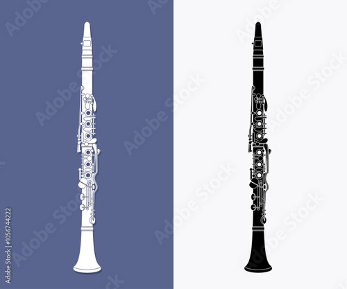 Clarinet Orchestra Instrument Cartoon Music Graphic Vector