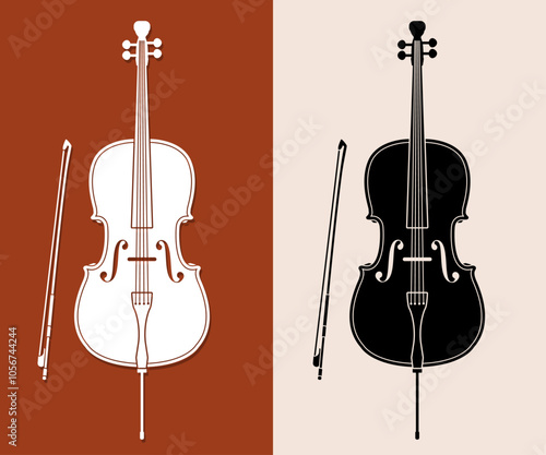Cello Orchestra Instrument Cartoon Music Graphic Vector