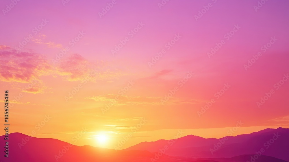 Vibrant orange and pink sky at dusk following sunset Vibrant orange and pink sky at dusk following sunset