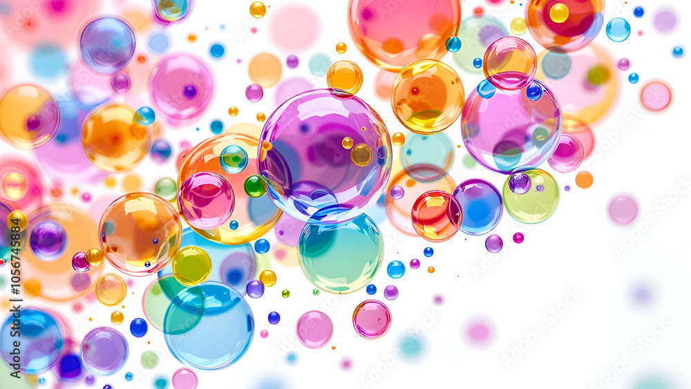 Colorful Translucent Spherical Bubbles Abstract Background Colorful Translucent Spherical Bubbles Abstract Background