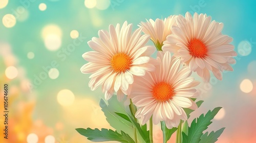 A greeting picture, bright, with flowers