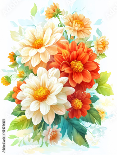 A greeting picture, bright, with flowers