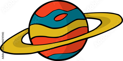 Vector Illustration of Planet Saturn