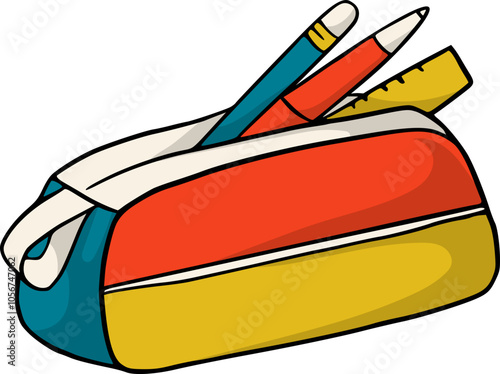 Bilde på lerret Vector Illustration of Pencil Case