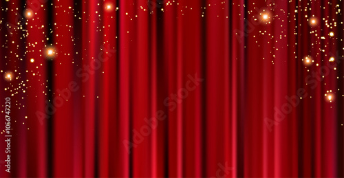 Red velvet curtains