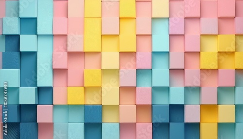 パステルカラーの抽象カラーブロックpastel abstract color blocks