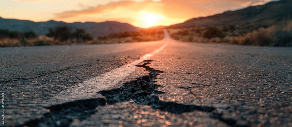 Crack In Asphalt Pavement Road Crack In Asphalt Pavement Road