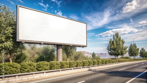 Wallpaper Mural Empty billboard alongside a scenic road with trees and blue sky, perfect for advertising space. Torontodigital.ca