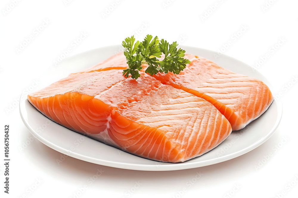Fish fillets, such as salmon clipart, Generative AI Fish fillets, such as salmon clipart, Generative AI