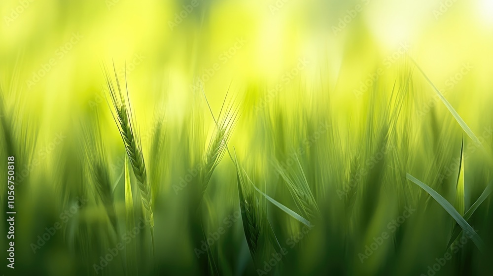 Vertical green nature backdrop featuring an abstract blurred field of barley meadow creating a nature inspired ambiance with lush grass elements Vertical green nature backdrop featuring an abstract blurred field of barley meadow creating a nature inspired ambiance with lush grass elements