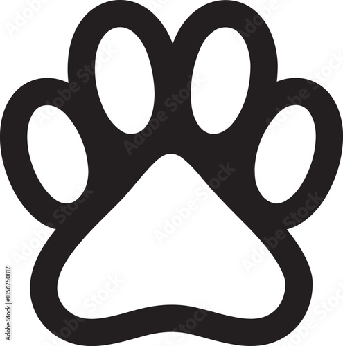 Dog paw print flat icon crafted for animal apps and pet lover sites