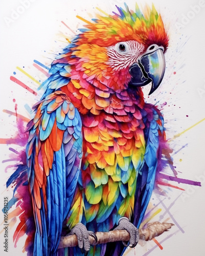 A multicolor parrot that creates a stunning Vibrant Wall Art as a gift photo