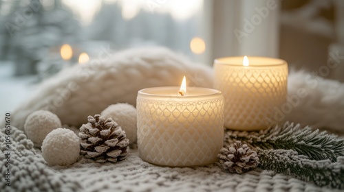 Candles for winter celebrations or cozy evenings